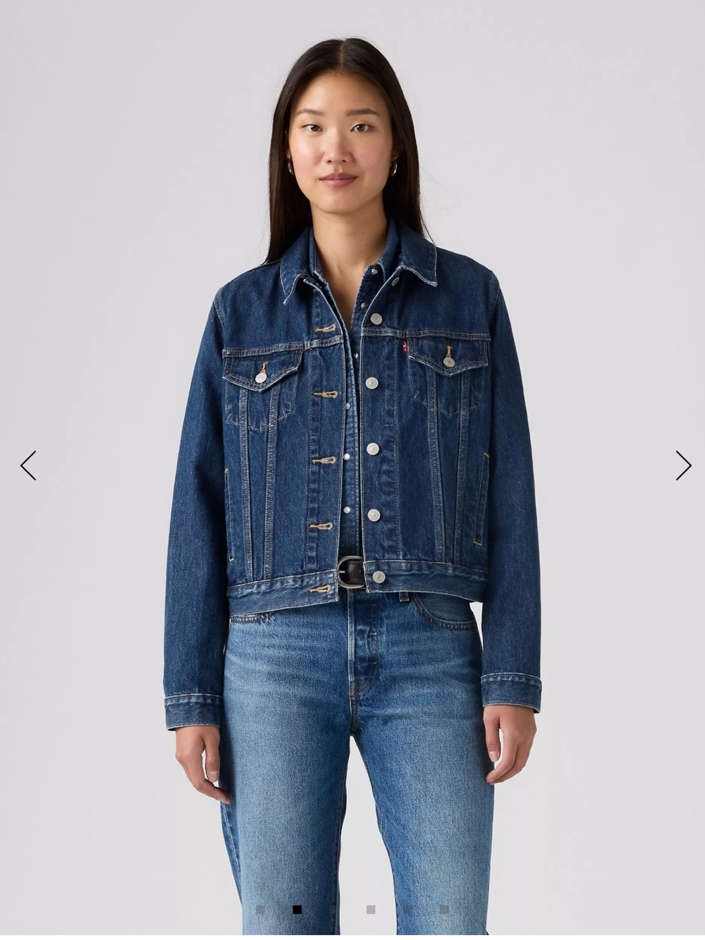 Levi's Original Trucker Denim Dark Wash Classic Jean Jacket Size L